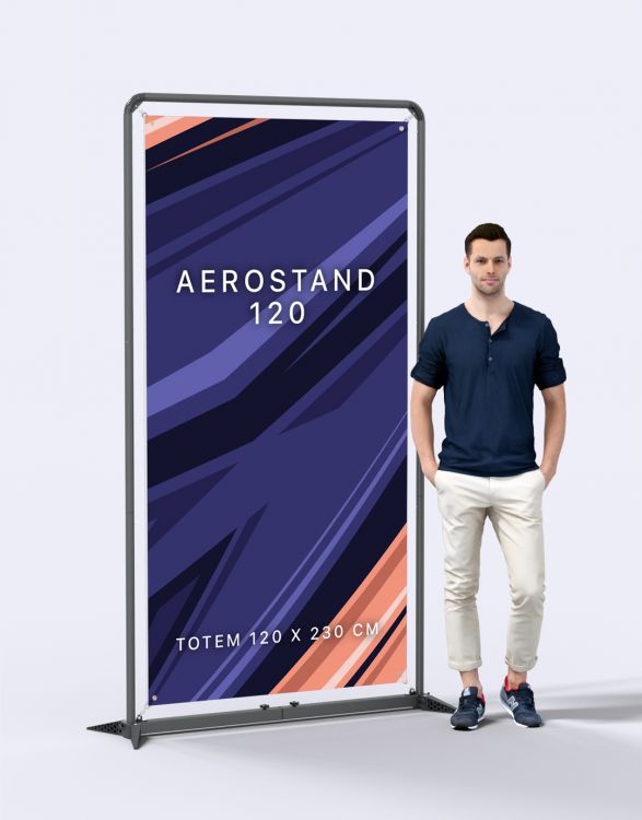 AEROSTAND 100  STAND NOIR HD 85 X 200 CM
